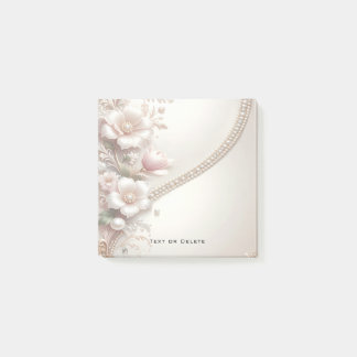 Bloco De Notas Floral and Pearl Embellishments Post it Notes