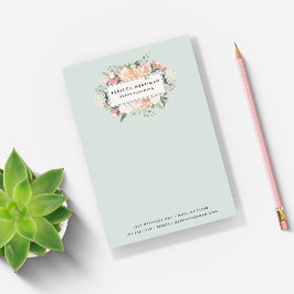 Bloco De Notas Floral Antiquado | Sage Green