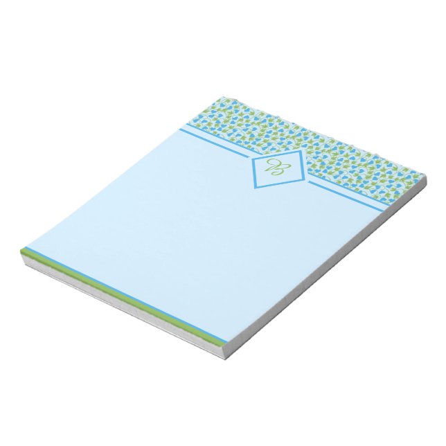Bloco de notas floral azul (Invertido)