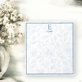 Bloco de Notas Floral Azul Personalizado