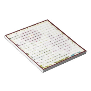 Bloco de notas floral borboleta vermelha