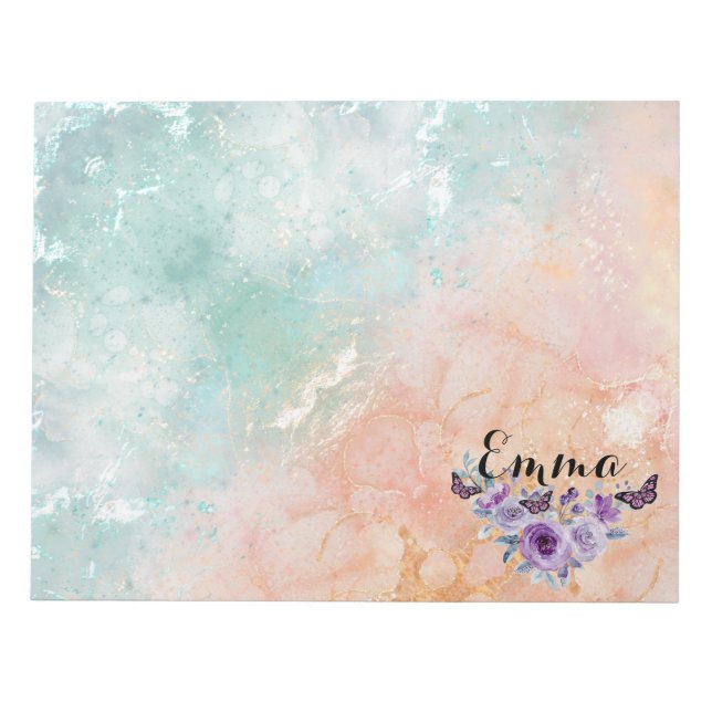 Bloco De Notas Floral bouquet purple garden (Frente)