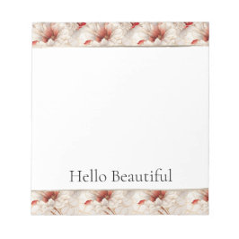Bloco De Notas Floral Branco Belo