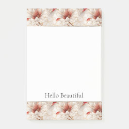 Bloco De Notas Floral Branco Belo