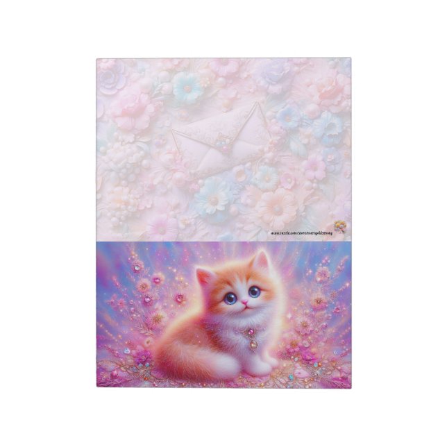 Bloco De Notas Floral Cat Notepad (Invertido)
