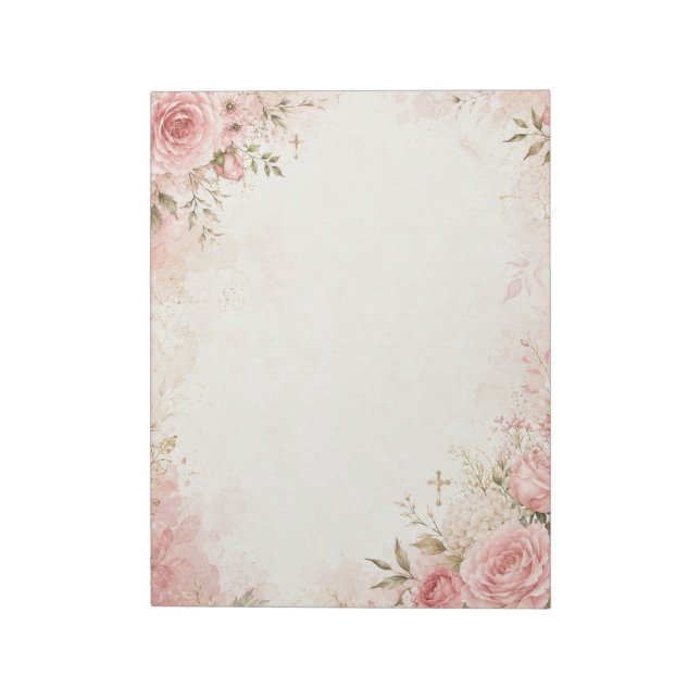 Bloco de Notas Floral Cristão (Invertido)