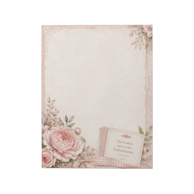 Bloco de Notas Floral das Escrituras Cristãs (Invertido)