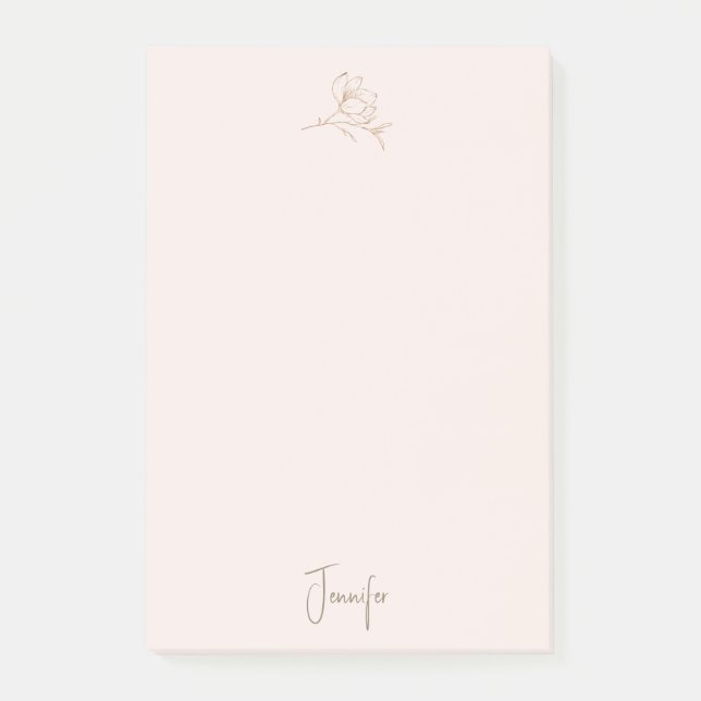 Bloco De Notas Floral das Mulheres Douradas e Espelhadas (Frente)