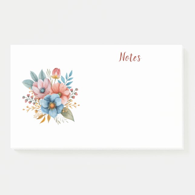 Bloco De Notas Floral de aquarela (Frente)