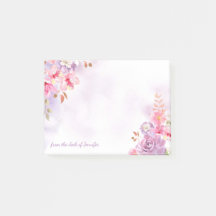 Floral de aquarela pastel suave com nome personali