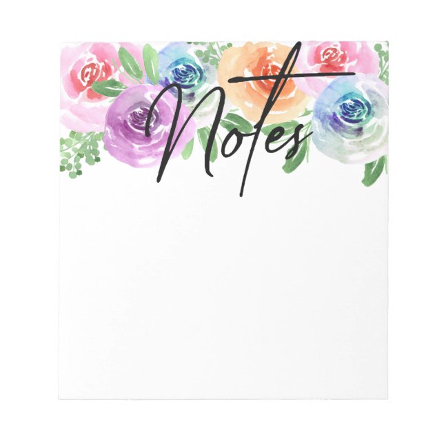 Bloco de notas floral de aquarelas (Frente)