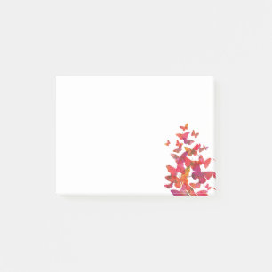 Bloco De Notas Floral de borboleta colorida com amor doce