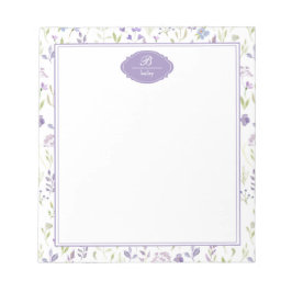 Bloco De Notas Floral de Flores Silvestres Roxas Personalizadas