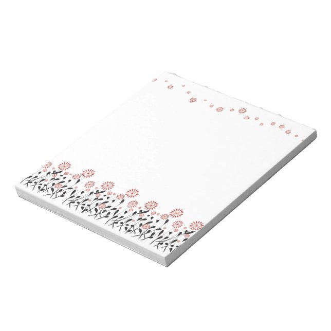 Bloco De Notas floral de marrom branco de inverno (Invertido)