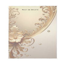 Bloco de Notas Floral Dourado Ornamentado