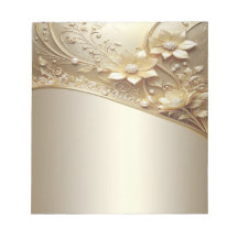 Bloco de Notas Floral Dourado Ornato Moderno