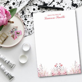 Bloco De Notas Floral Elegante Da Mesa Do Minimalista