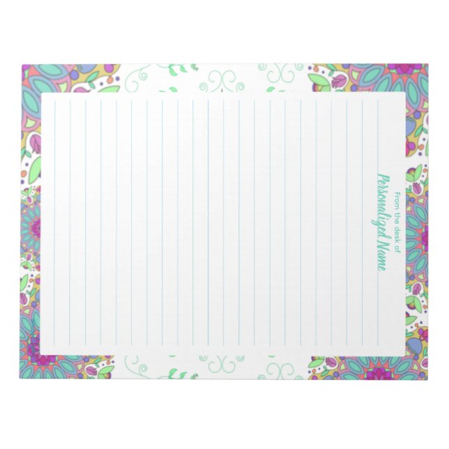 Bloco De Notas Floral Finesse Lined (Frente)