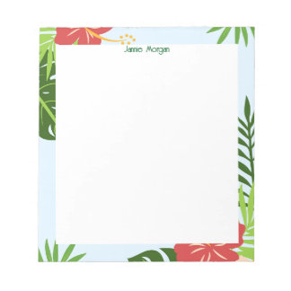Bloco De Notas Floral Moderno Elegante Nome Personalizado