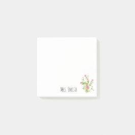 Bloco De Notas Floral Monograma Personalizável 