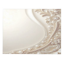 Bloco de Notas Floral Ornamentado em Ouro Elegante