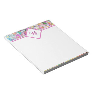 Bloco de notas floral pastel