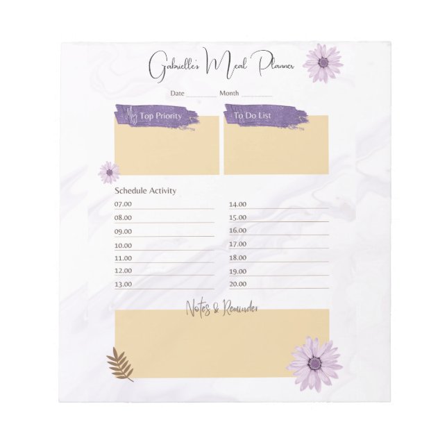 Bloco De Notas Floral Pastel Good Life Planner & Checklist (Frente)
