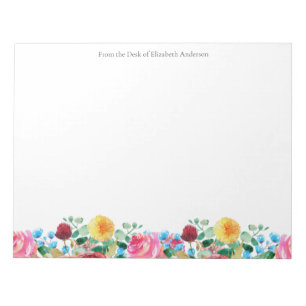 Bloco De Notas Floral Personal Business Cor-de-rosa Vermelho Amar