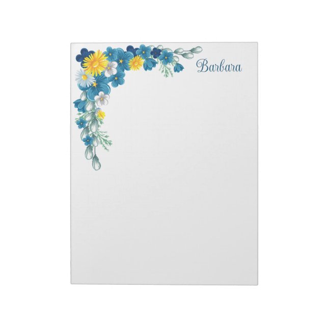 Bloco de Notas Floral Personalizado (Invertido)