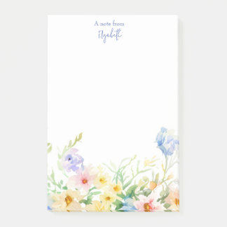 Bloco De Notas Floral personalizado em aquarela pastel