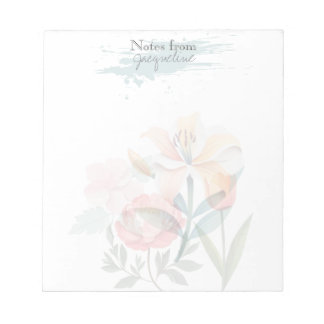 Bloco De Notas Floral Pink Botanical Classic Personalized Notepad