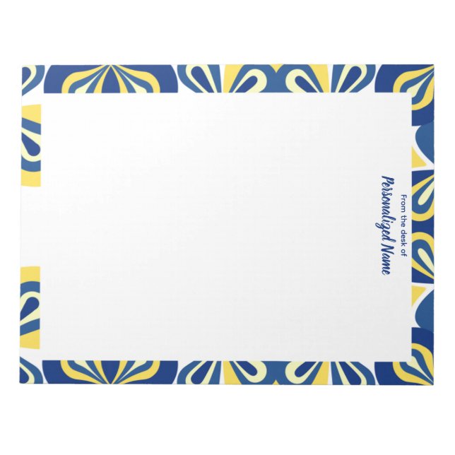 Bloco De Notas Floral Retroativo Sem Linhas (Frente)