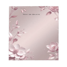 Bloco de Notas Floral Rosa Delicado