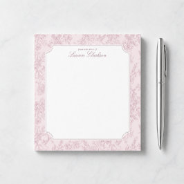 Bloco de Notas Floral Rosa Toile
