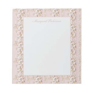 Bloco de Notas Floral Rosa Vintage