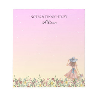 Bloco de Notas Floral Roxo