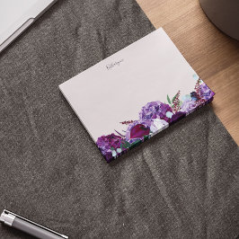Bloco De Notas Floral Roxo Moderno Personalizado