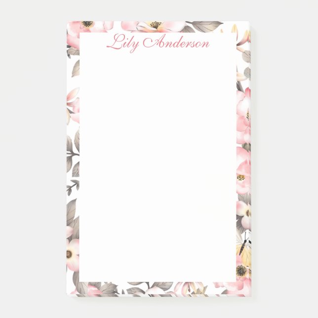 Bloco De Notas Floral Suave  (Frente)