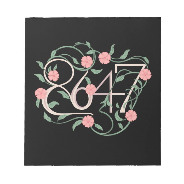 Bloco De Notas Floral Sutil Anti Trump 8647 86 47 Boho (Frente)