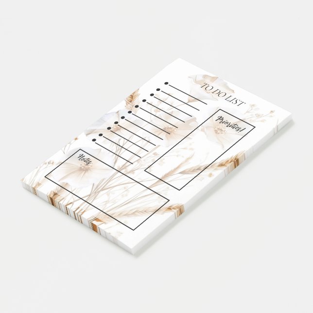 Bloco De Notas Floral To-Do List (Inclinado)