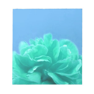 Bloco De Notas Floral Verde Azul Colorida