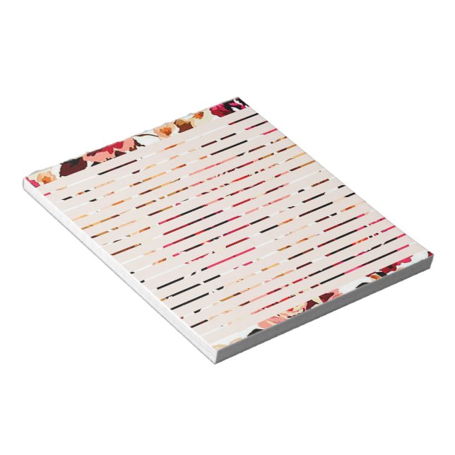 Bloco De Notas Floral vermelho (Inclinado)