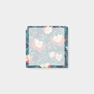 Bloco De Notas Floral Vermelho e Branco