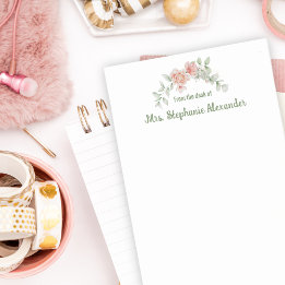 Bloco De Notas Floral Watercolor Feminina A Partir Da Escrivaninh