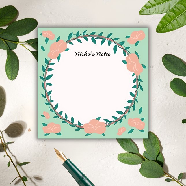 Bloco De Notas Floral Wreath – Botanical Greenhouse Sticky Notes (Criador carregado)