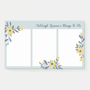 Bloco De Notas Flores Amarelas Coisas Bonito A Fazer