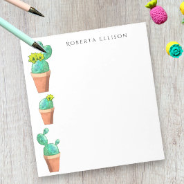 Bloco De Notas Flores Amarelas De Cactus Empilhadas Personalizada