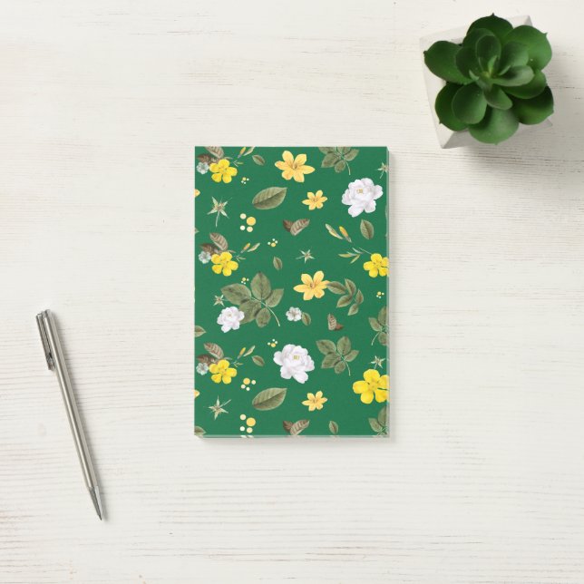 Bloco De Notas Flores Amarelas e Rosas Brancas 6 (Escritótio)
