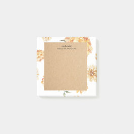 Bloco De Notas Flores Amarelas Modernas e Presente Personalizado 