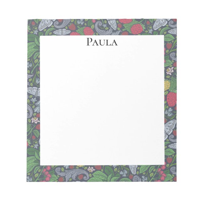 Bloco De Notas Flores Antigas Borboletas Calendulas Cravos (Frente)